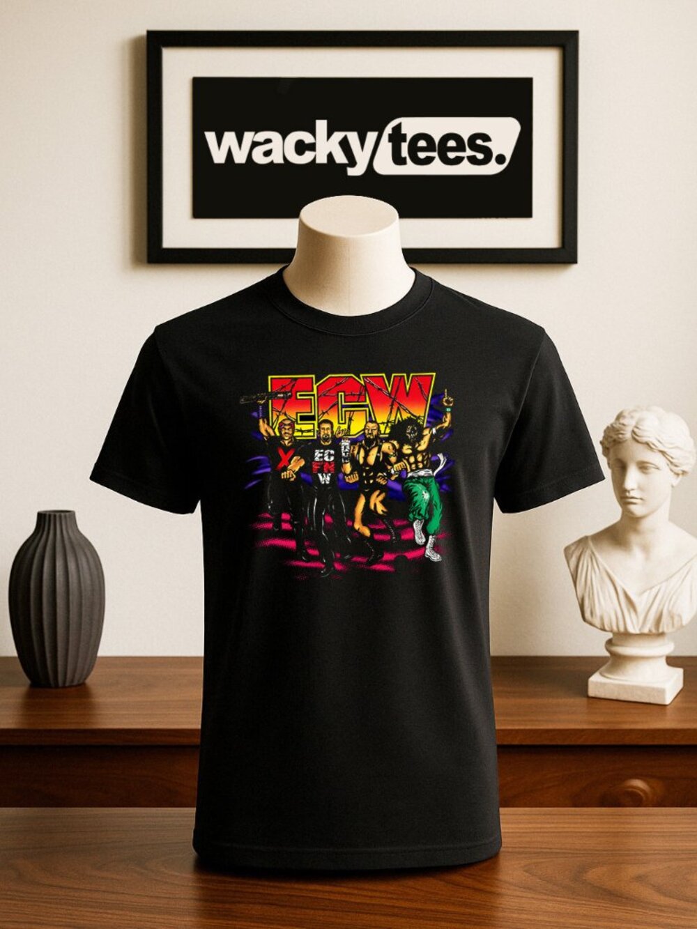 ECW Extreme Champion Wrestling Crew EC Fn W Funny Style Graphic Tee Shirt